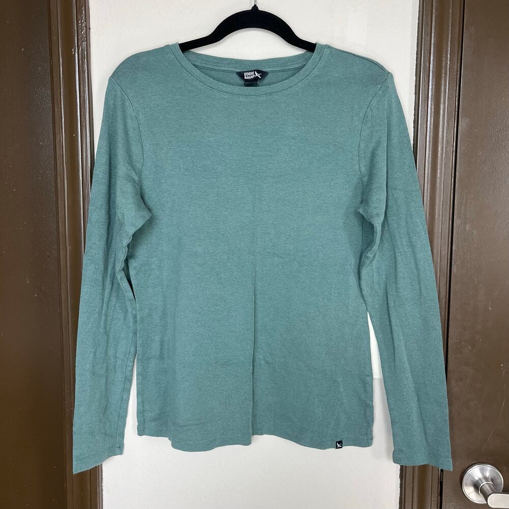 Eddie Bauer Fitted Crewneck Long Sleeve Tee Women’s M Cotton Modal Classic